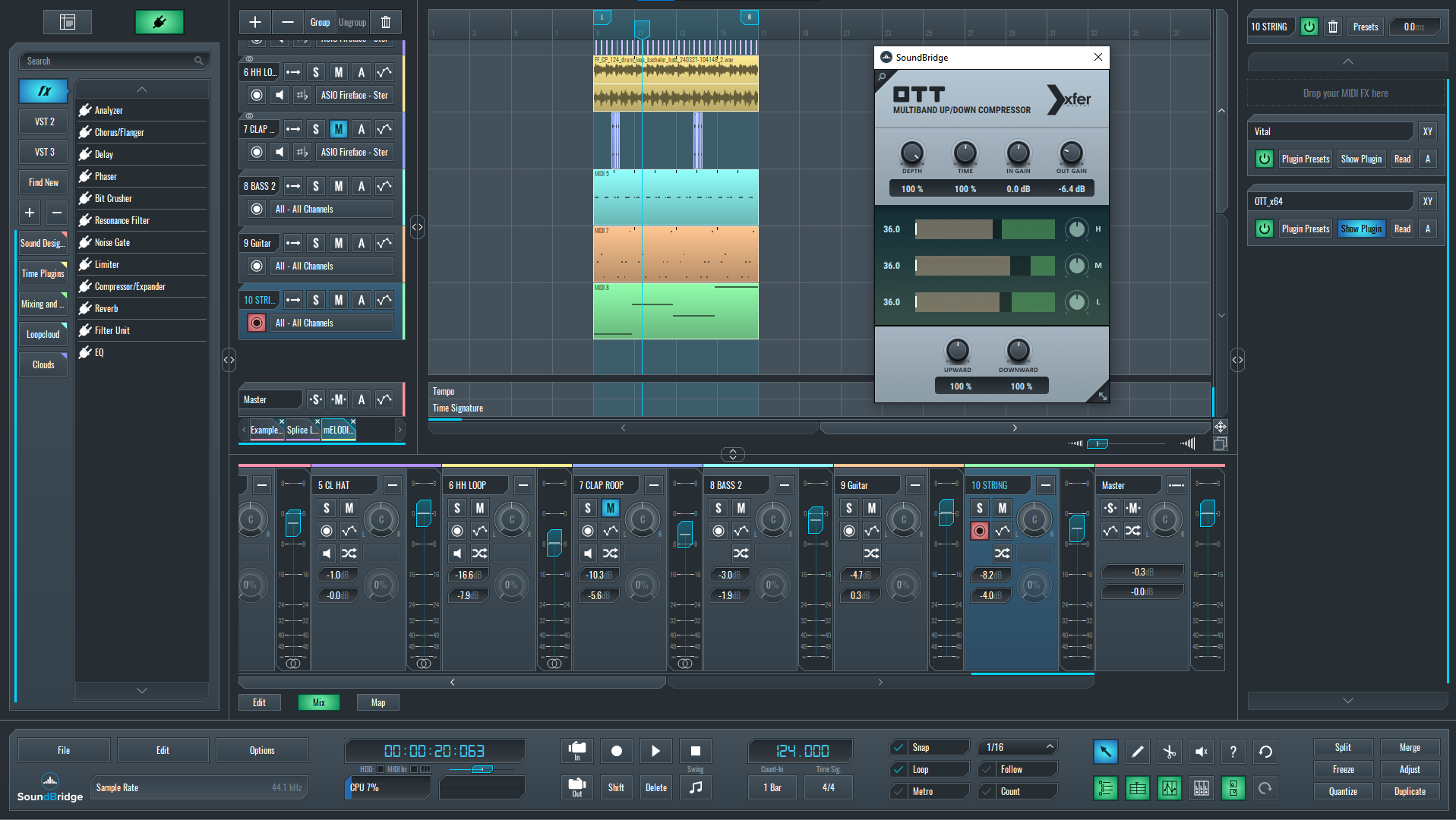 image showing the SoundBridge application of OTT compresison on Strings