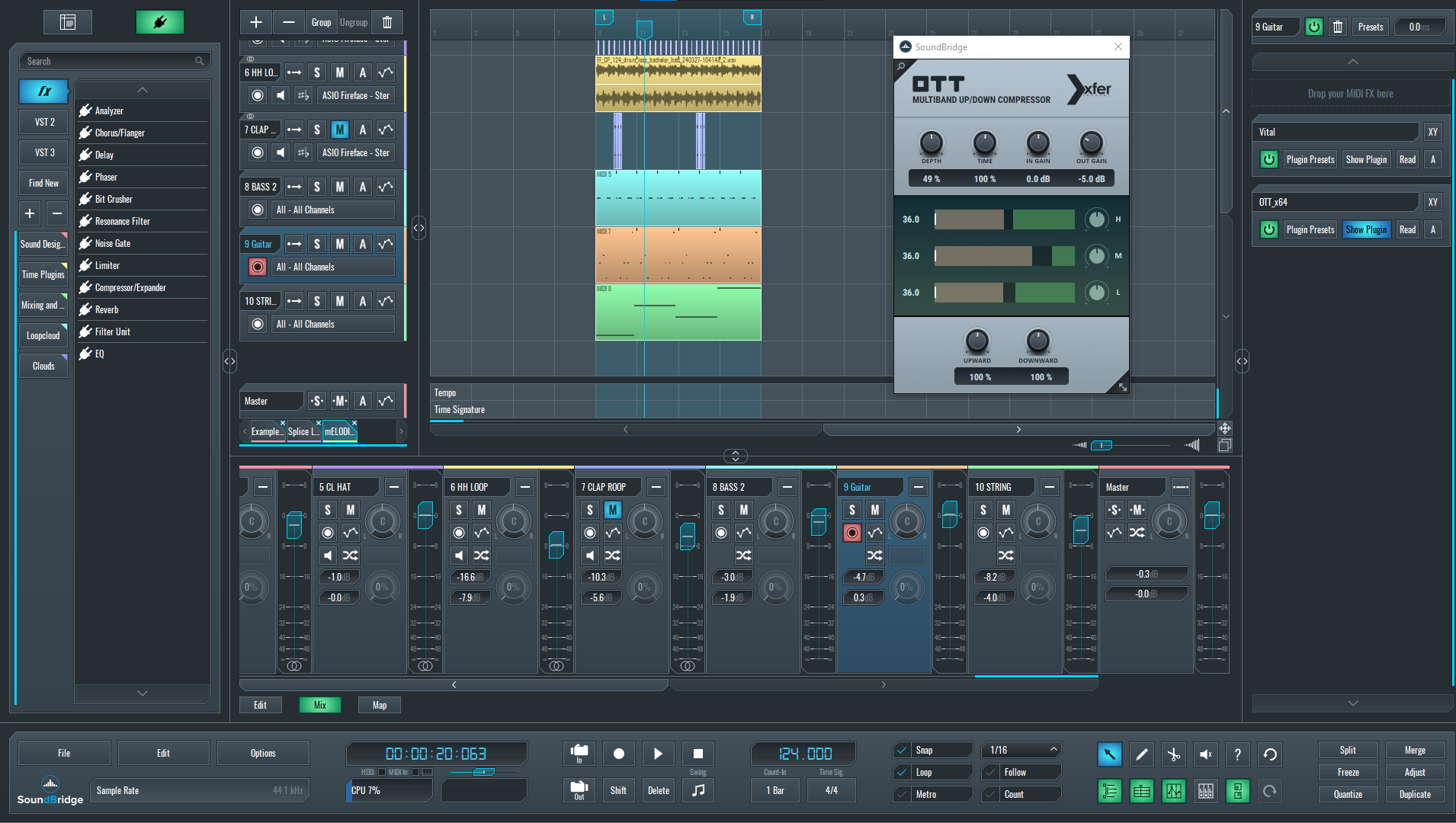 Image showing the SoundBridge application of OTT compression on Melodies
