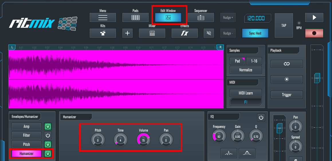 This is an image of the Humanizer option in RitMix.
