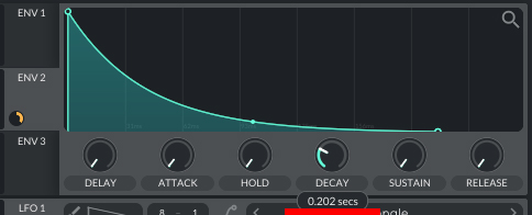 This is an image showing the settings on Envelope 2 in Vital.