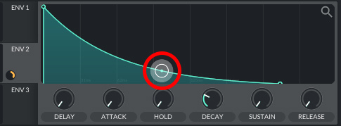This is an image showing how to adjust the curve on the Evenlope 2 effect on Vital.