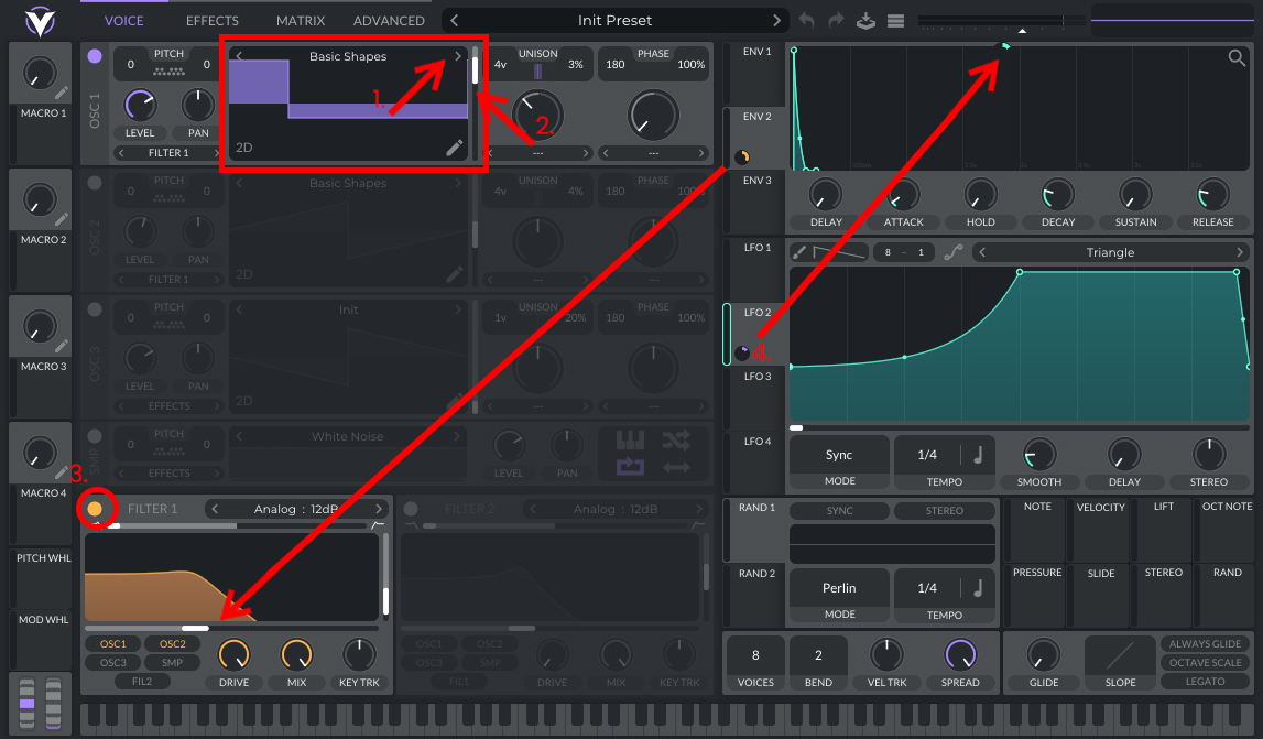 This is an image showing the synth sound set up in Vital.