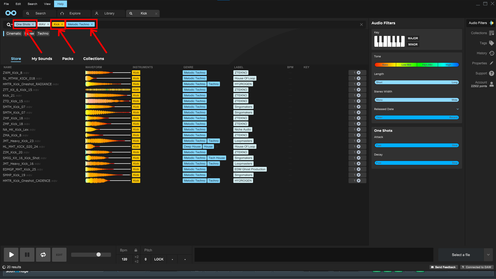 Image showing the sample selection steps in loopcloud