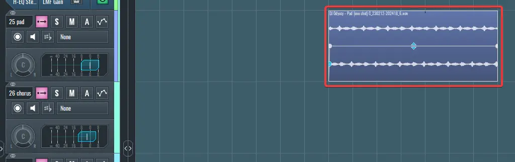 This a screen capture of the copied block before it is pasted to another track
