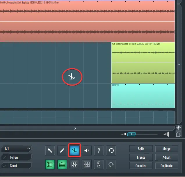 This is a screen capture showcasing the SoundBridge Cut tool