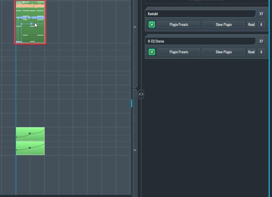 This is the selected block before it is duplicated