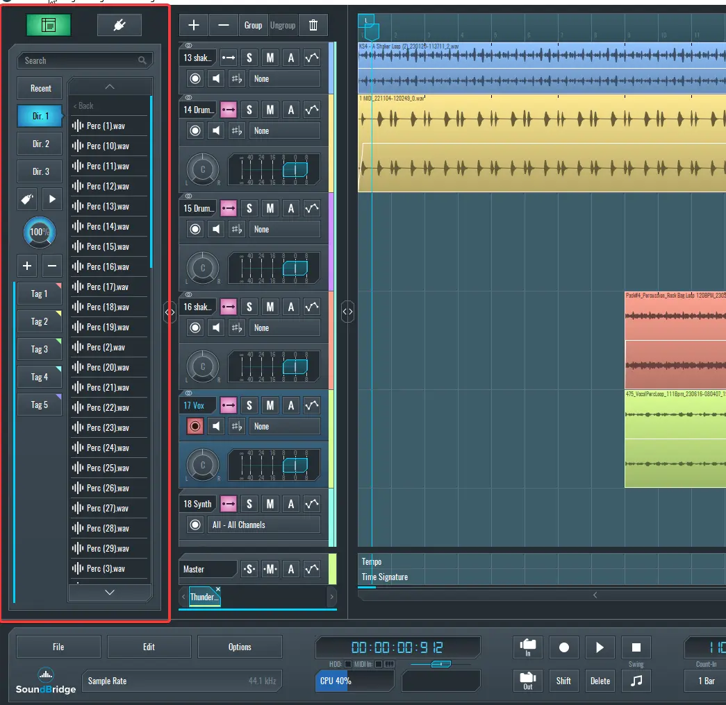 This is a screen capture showcasing the SoundBridge File Browser