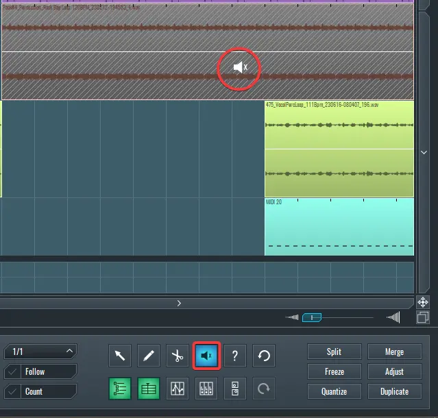 This is a screen capture showcasing the SoundBridge Mute tool