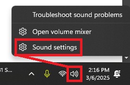 You view an image of the sound button on the Windows 11 taskbar.
