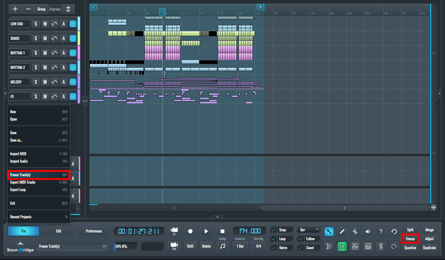 SoundBridge Widgets: Freeze & Export