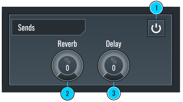This image shows all the parameters for the effect Sends for Reverb and Delay in the Edit View of RitMix.