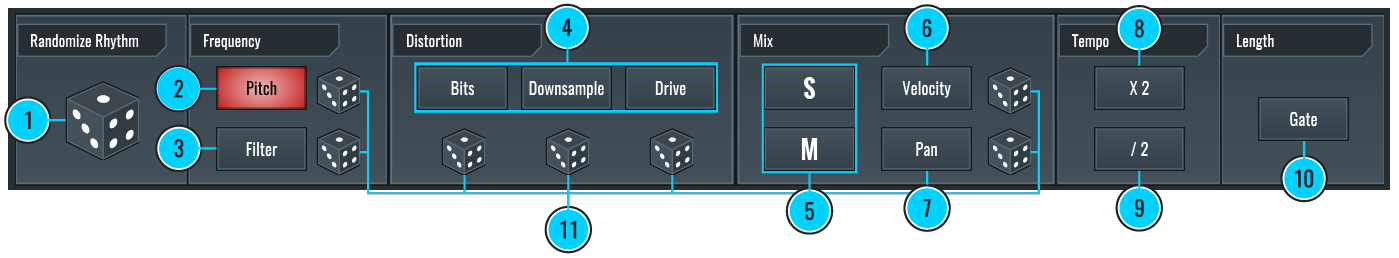 This image shows the Sequencer Parameters in the Sequencer View of RitMix.