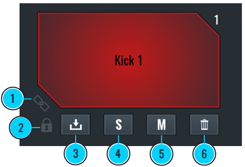 This image shows an individual pad, including its controls and indicators.