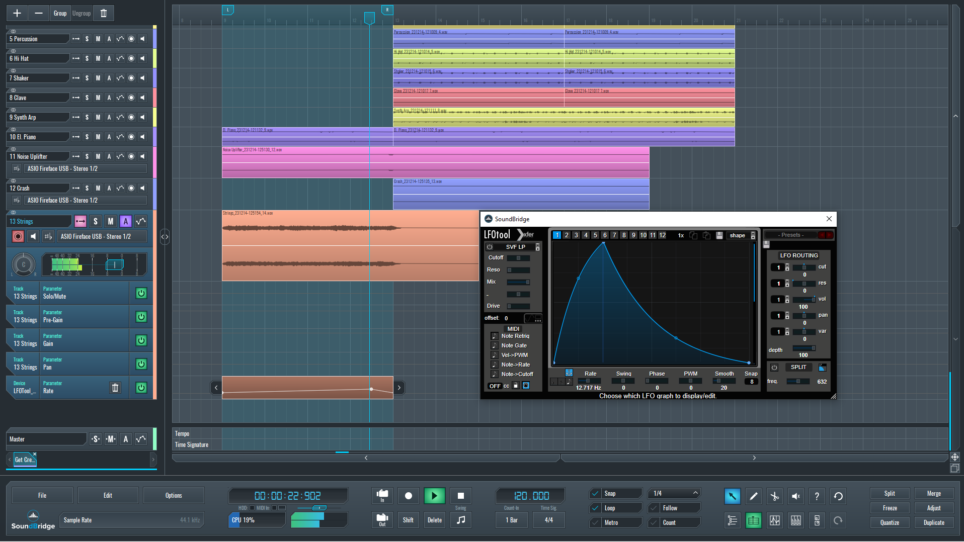 This is a screenshot of our mix and Gate effect interface with its final settings.