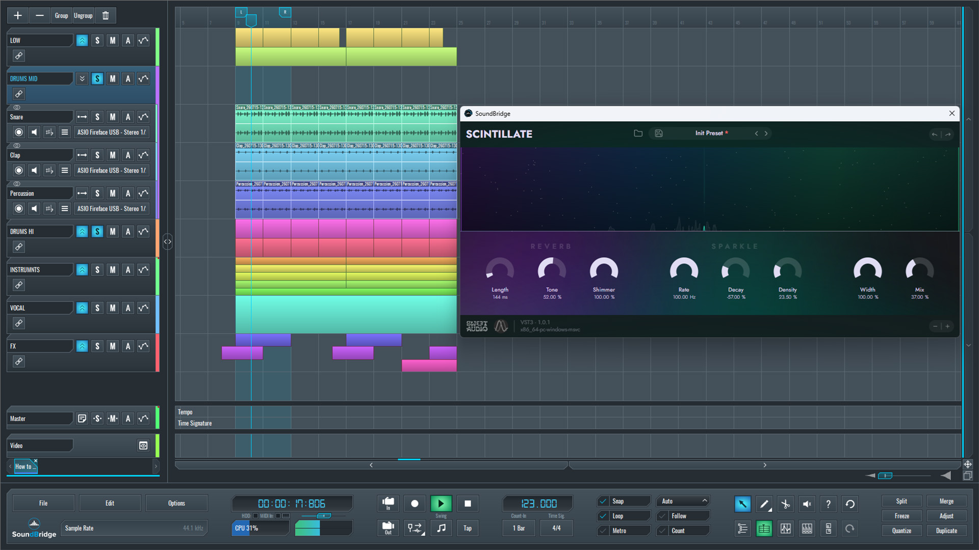 This is an image of Sweet Audio's Scintillate that we used to add depth and motion to our mid-drum group.