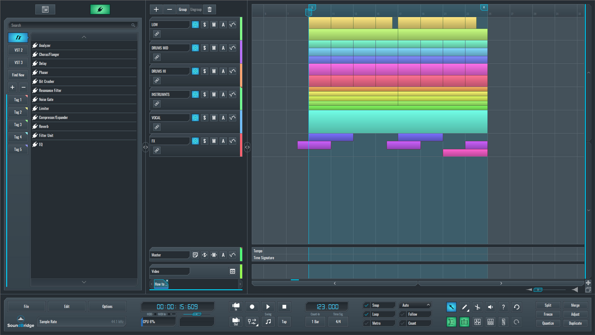 This is an image of our full mix in SoundBridge.