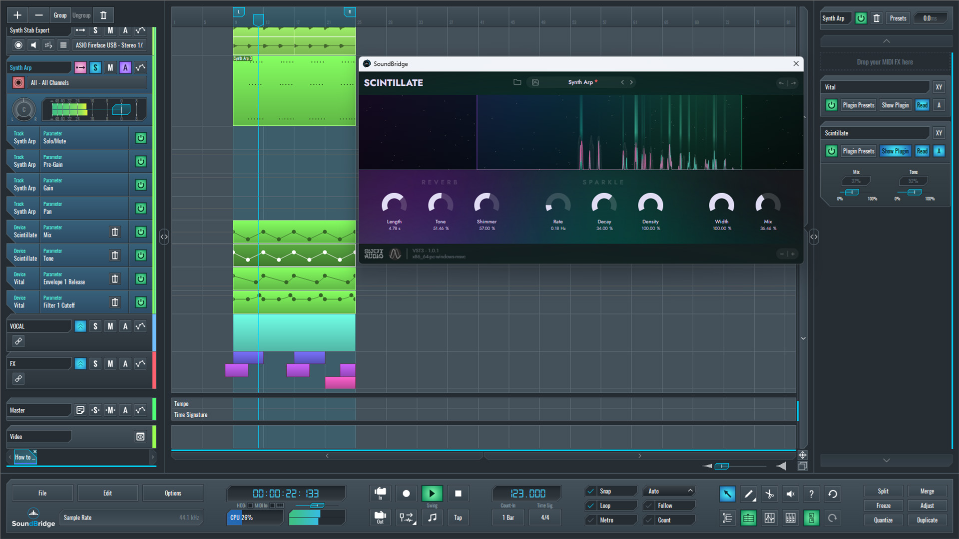 This is an image of Scintillate adding depth and motion to our Synth Arp.