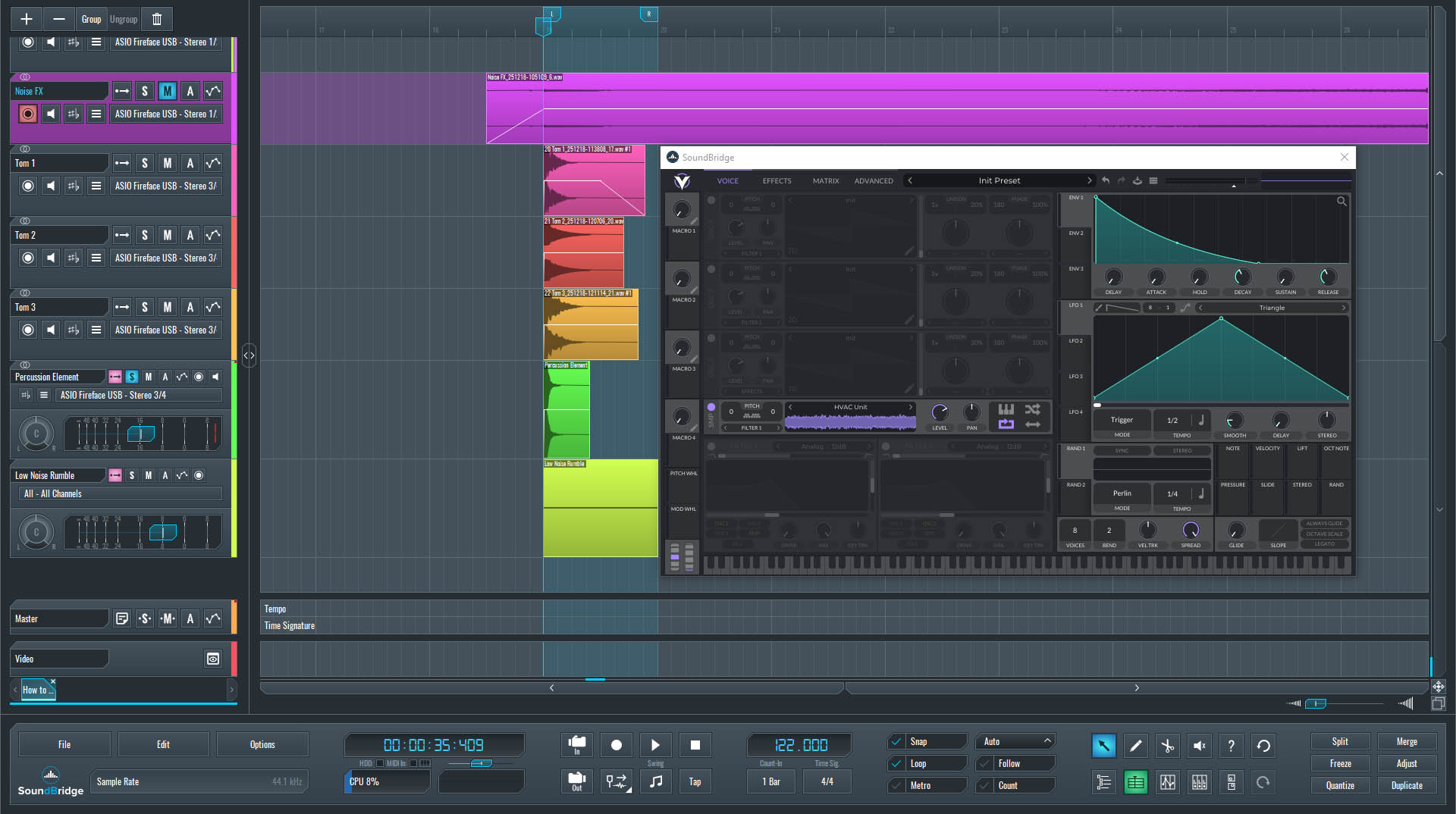 This is an image of the Vital plugin we use to add a slight noise layer to our tom system.