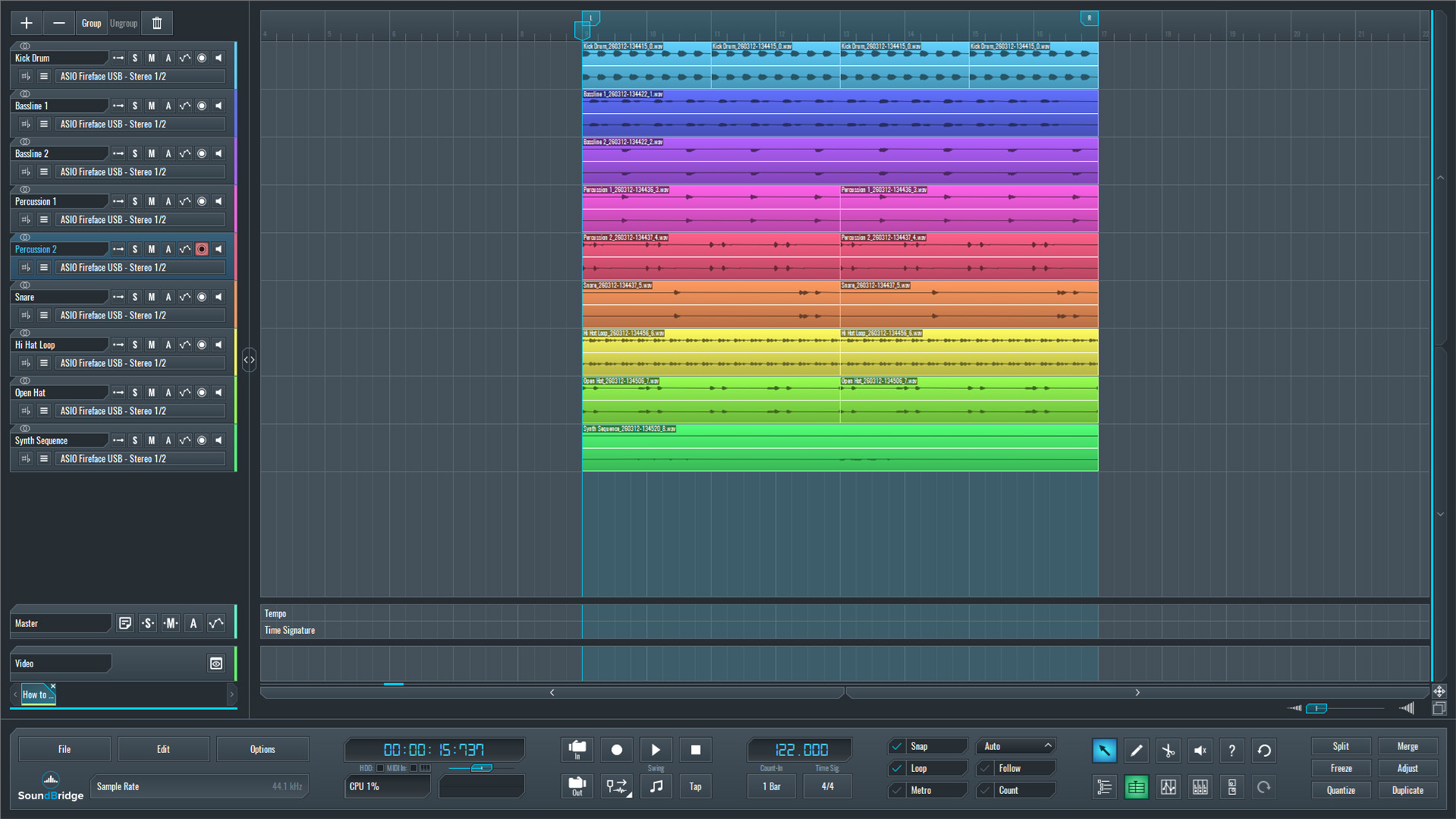 This is an image of our full mix in SoundBridge