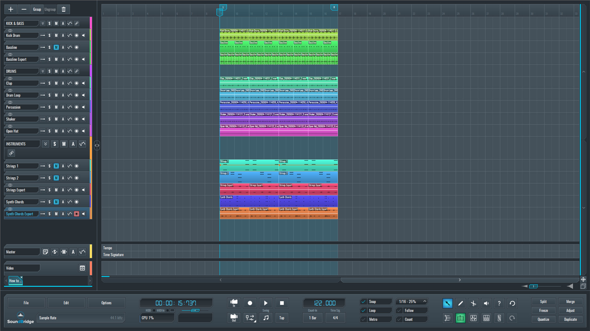 This is an image of our full mix in SoundBridge