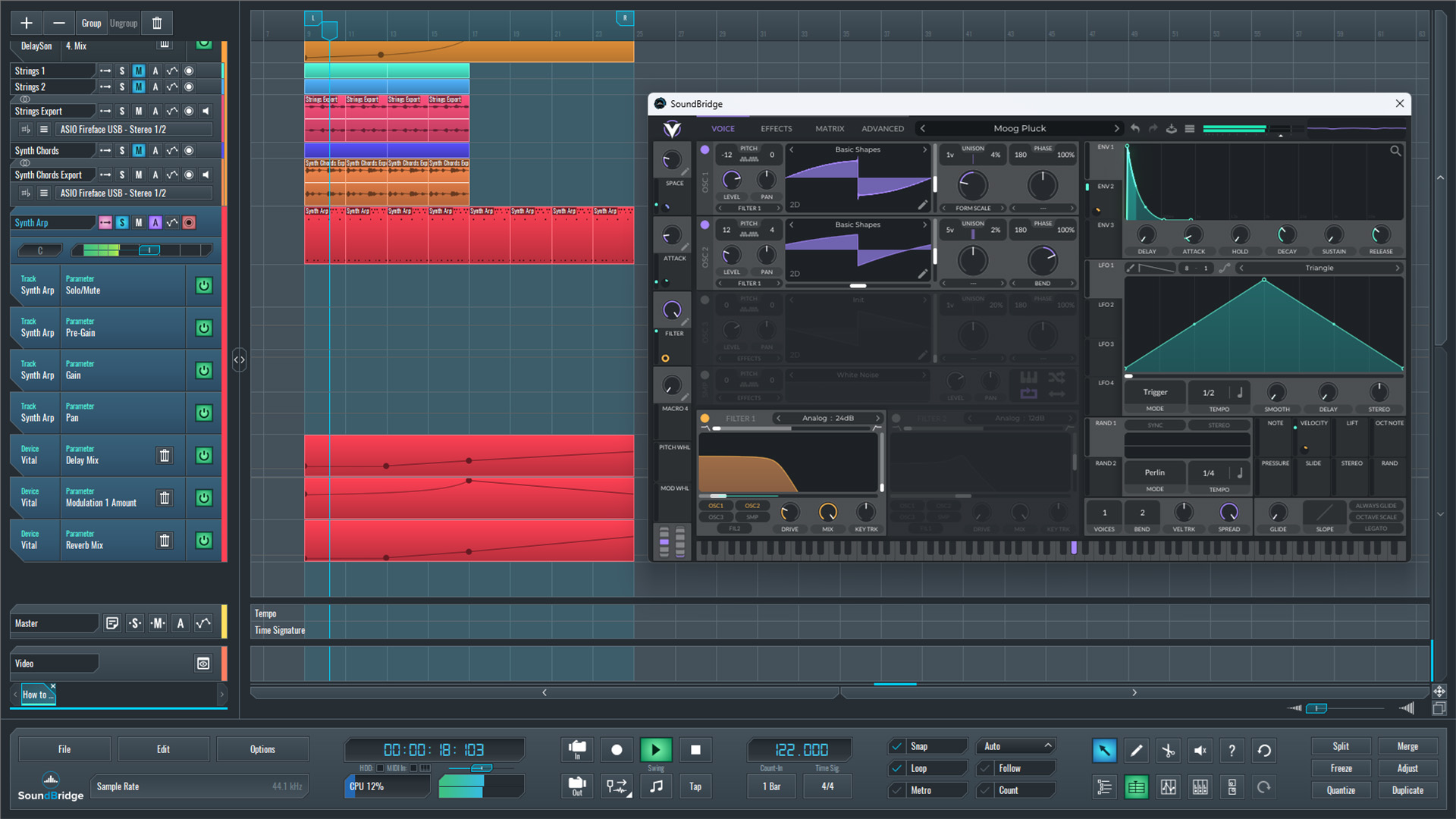 This is an image of the Synth arp we transformed during the transition.