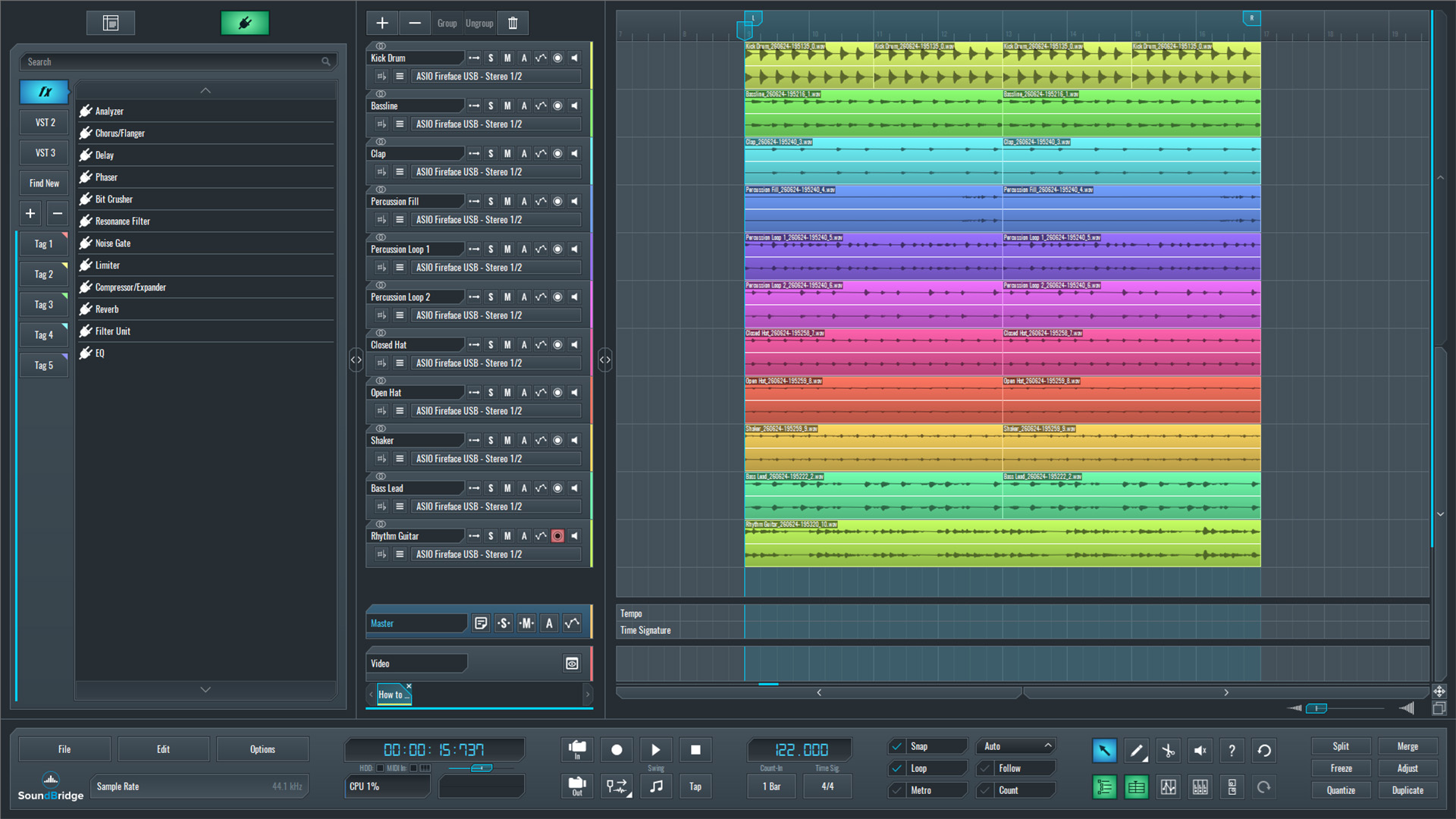 This is an image of our full mix in SoundBridge.