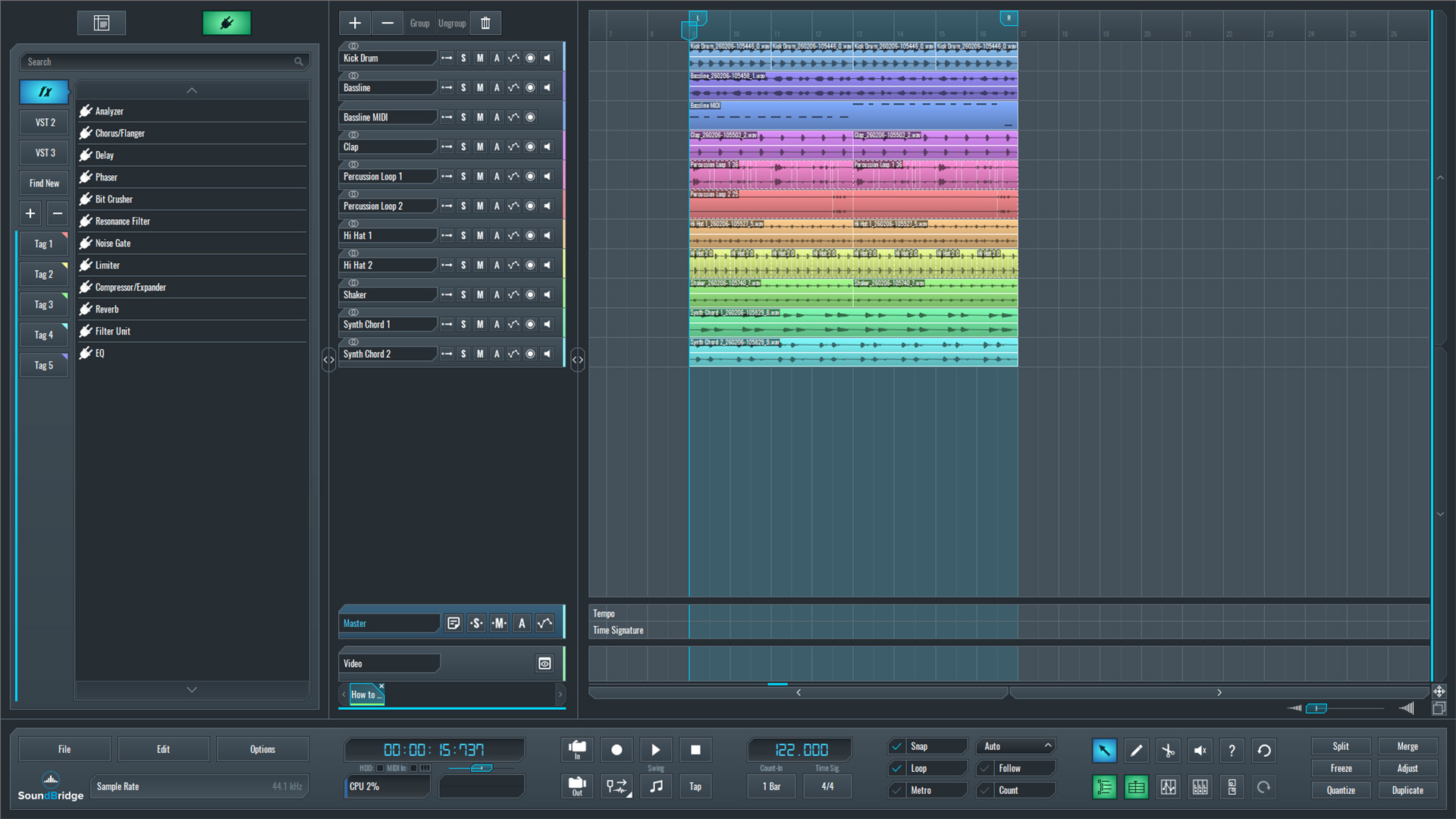 This is an image of our full mix in SoundBridge