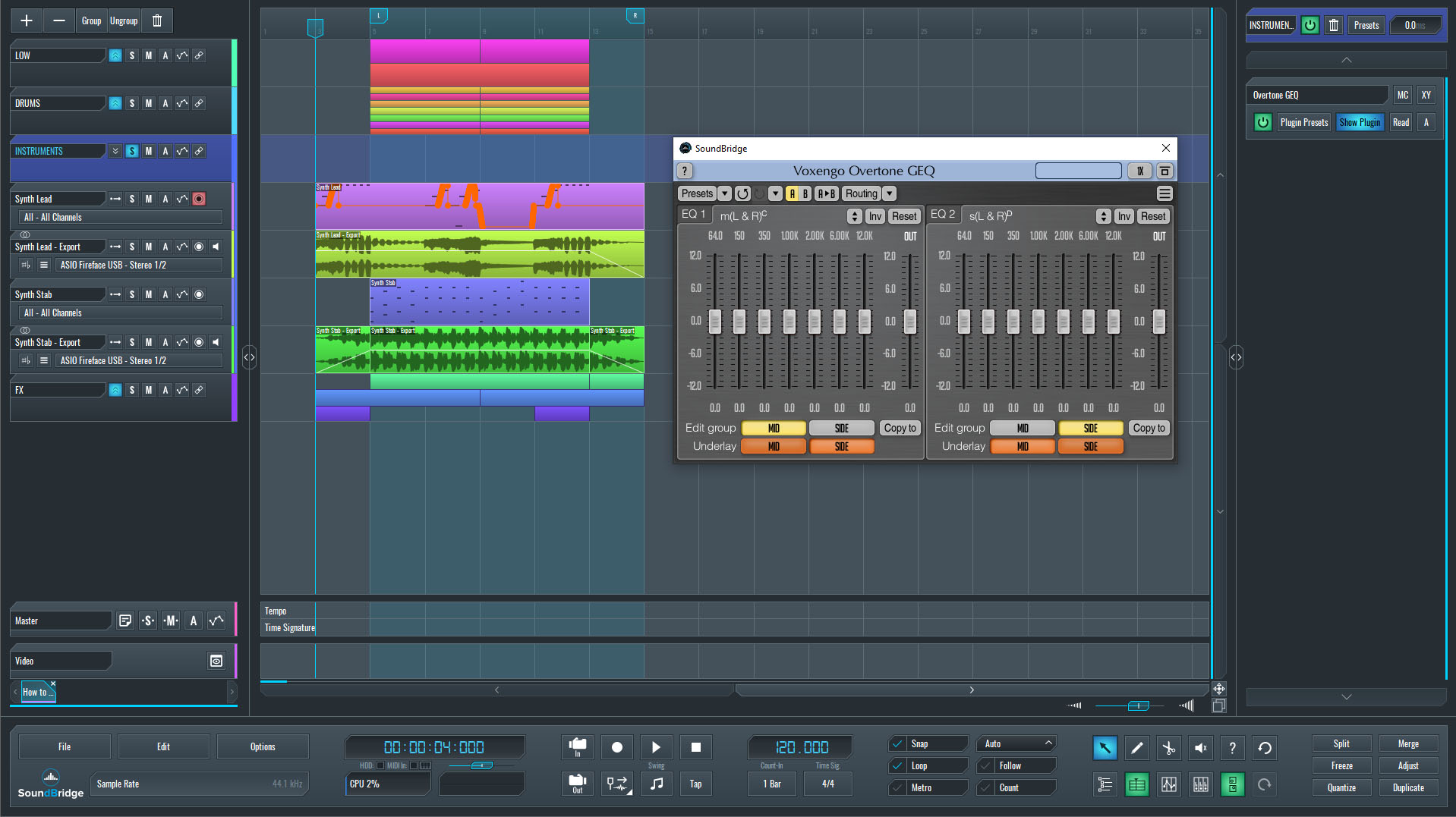 This is an image of the Overtone GEQ in it's default state