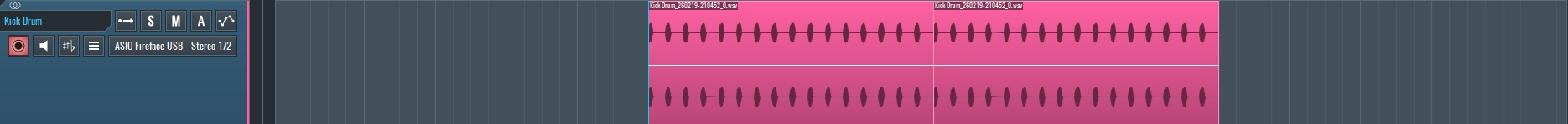 This is an image of our first kick drum track.