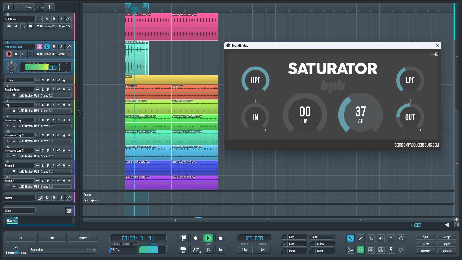 This is an image of the BPB Saturator we used to shape our mid-frequency kick drum layer further.