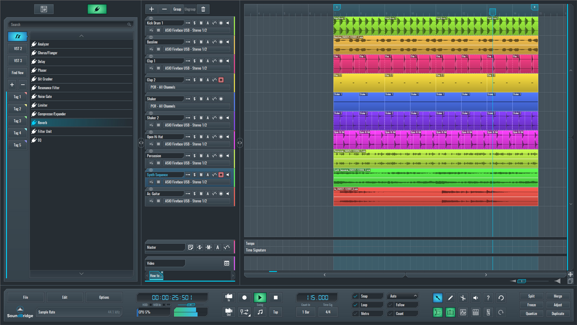 This is an image of our full mix in SoundBridge.