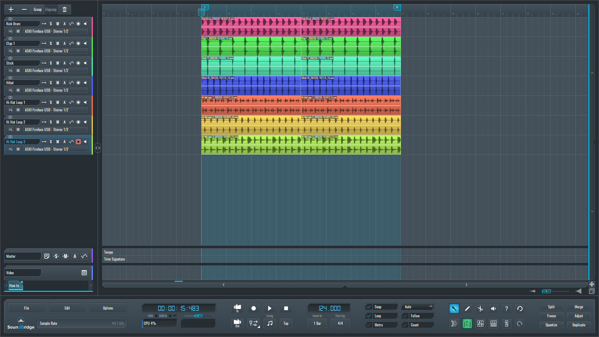 This is an image of our full mix in SoundBridge.