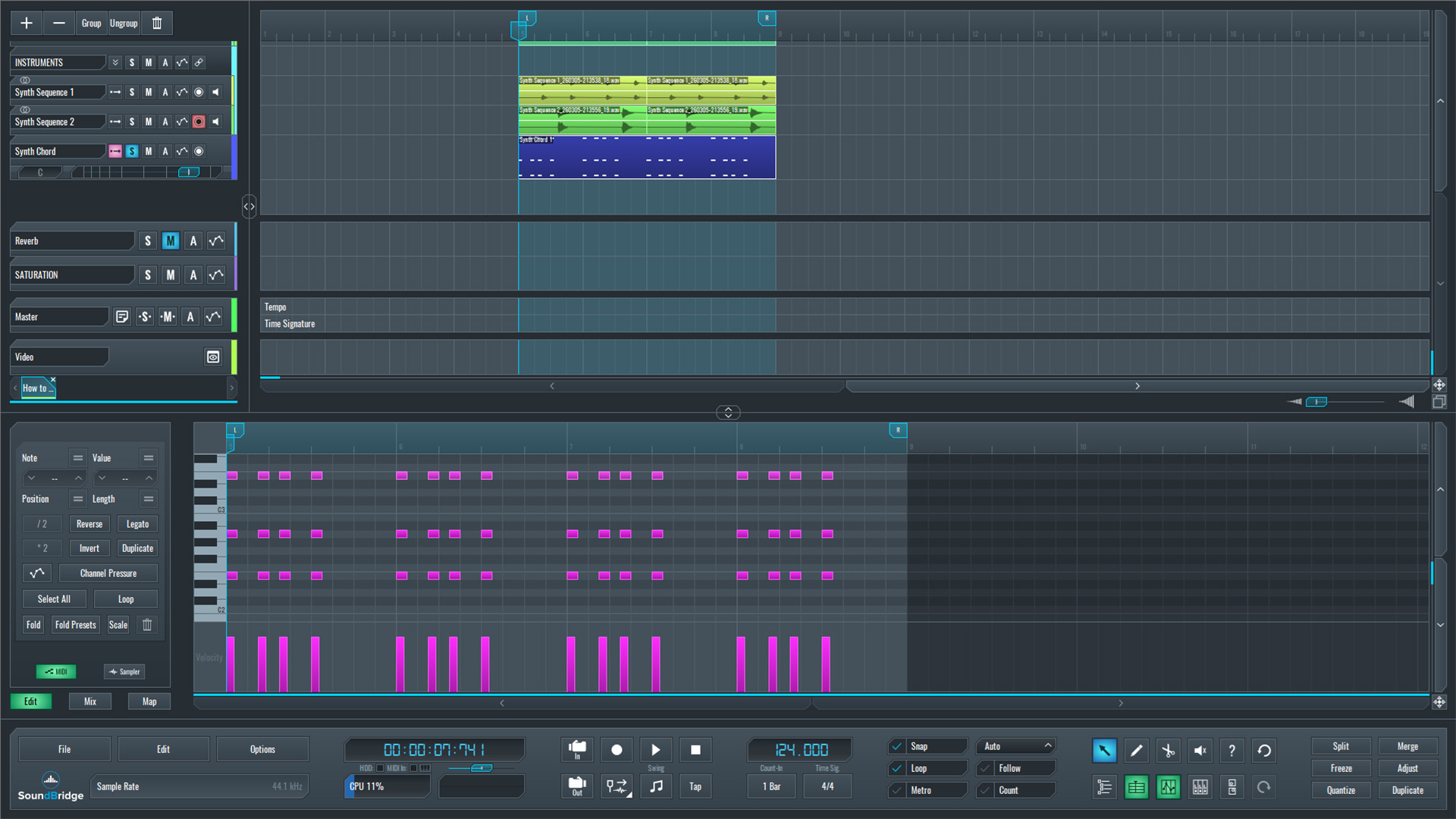 This is an image of the mix we built for context before we make the instruments punch through