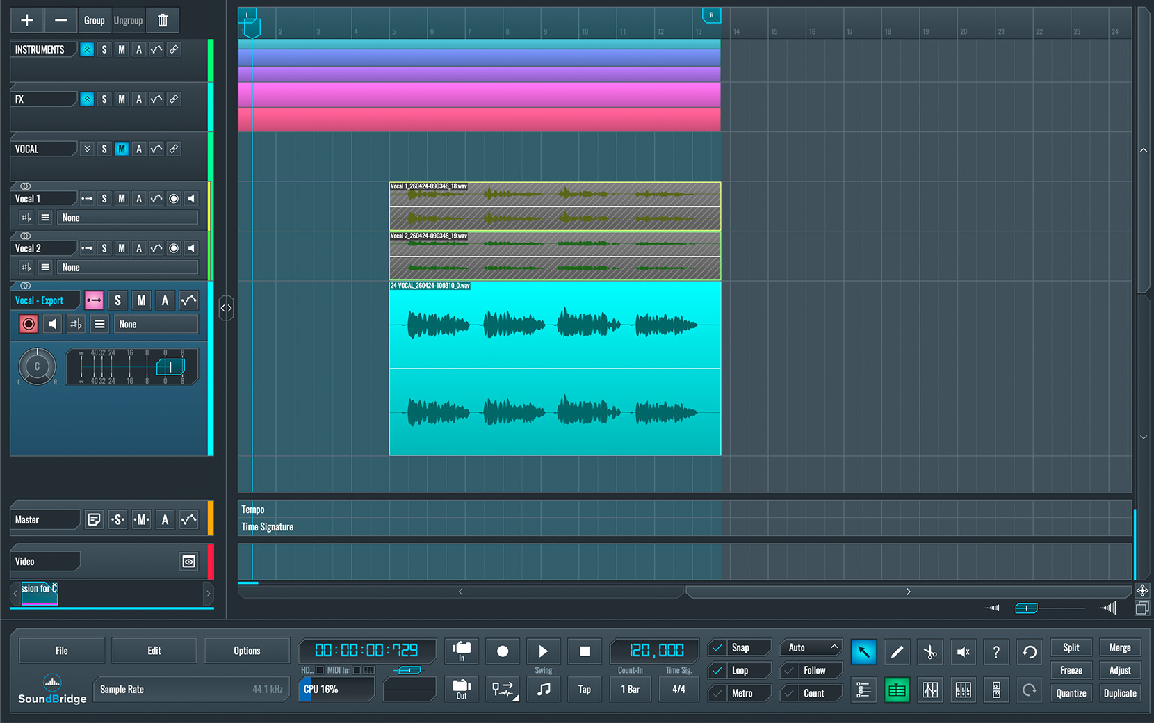 This is an image of our vocal's wave form after it was compressed