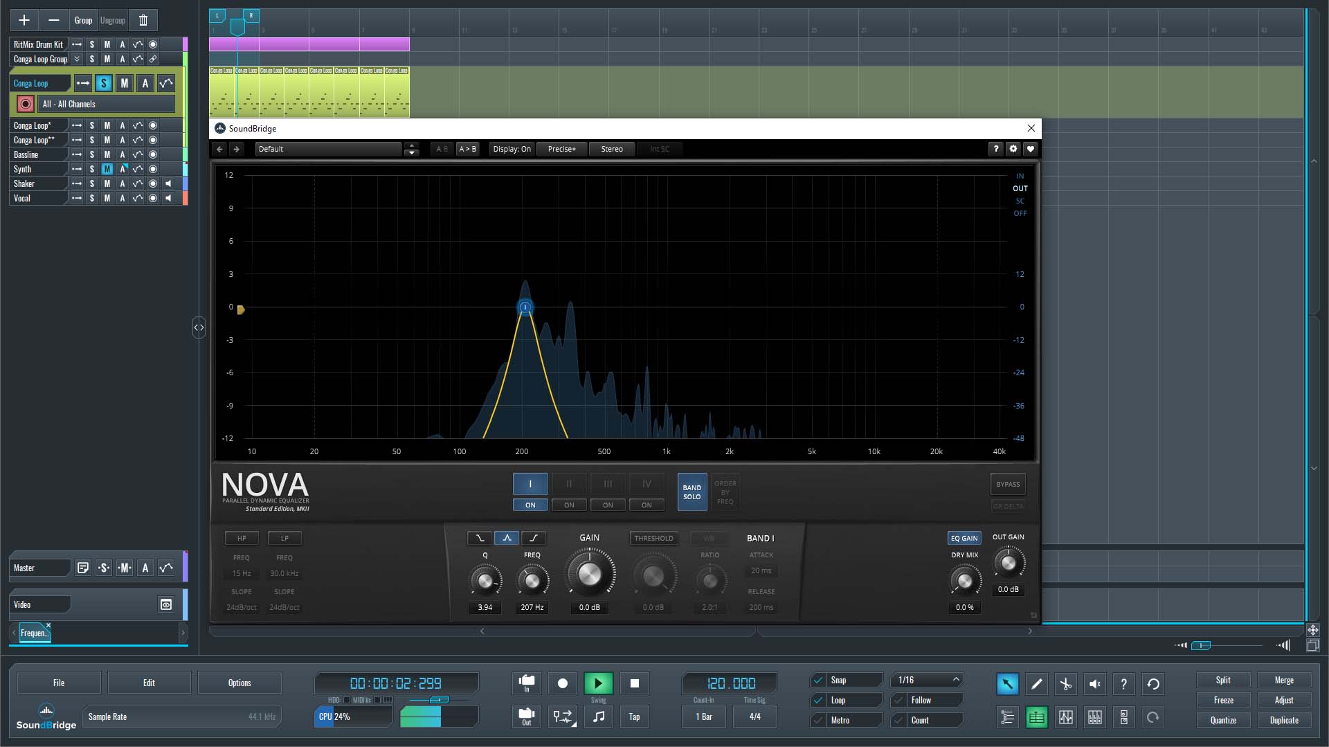 This is an image of our frequency band 1 in the TDR NOVA interface.