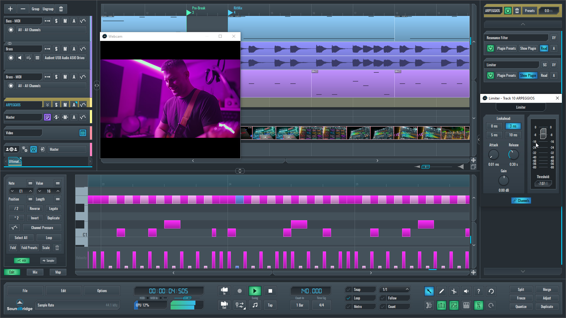 This is an image of an active SoundBridge virtual collaboration session