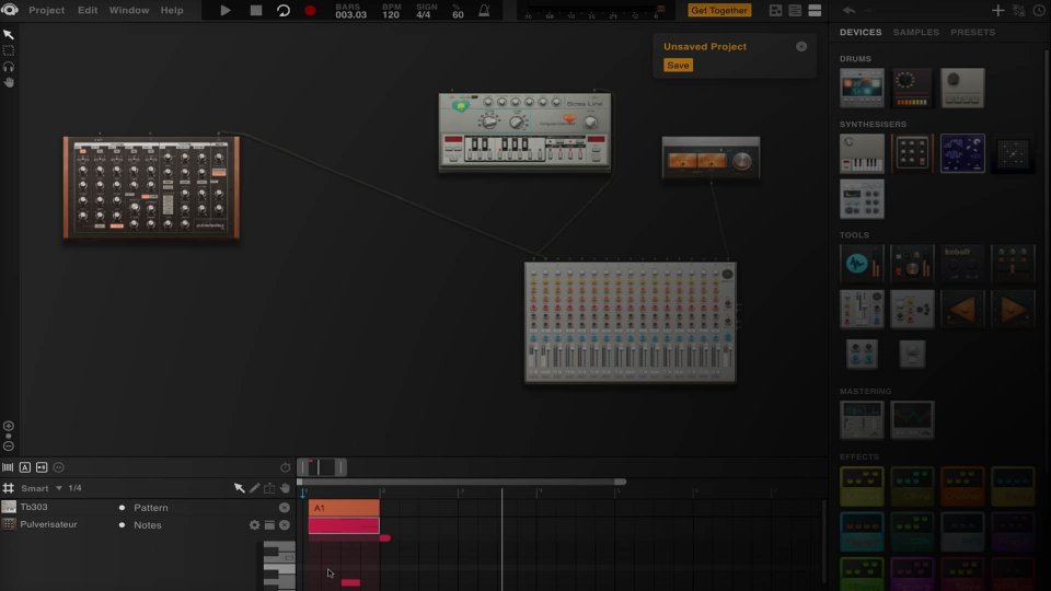This is an image of Audiotool's interface