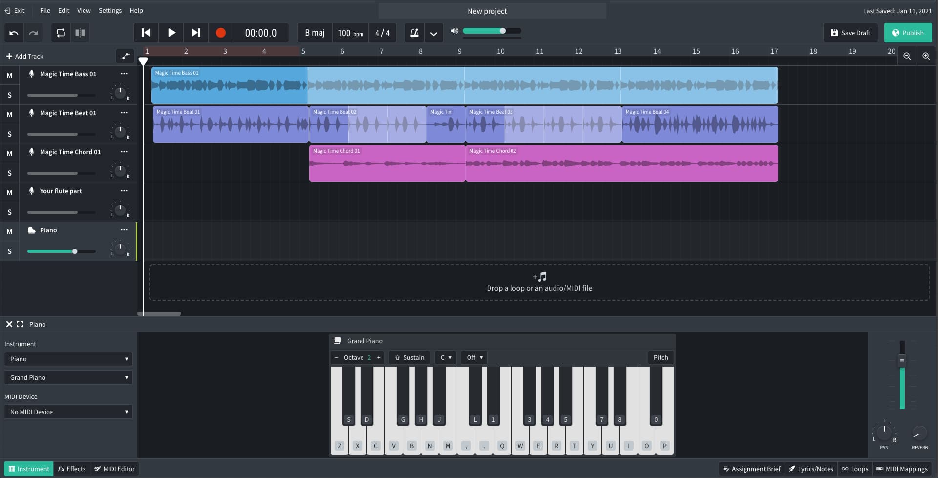 This is an image of BandLab's interface