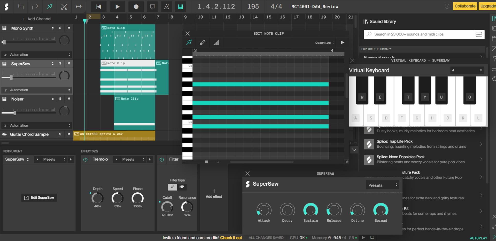 This is an image of Soundation's GUI