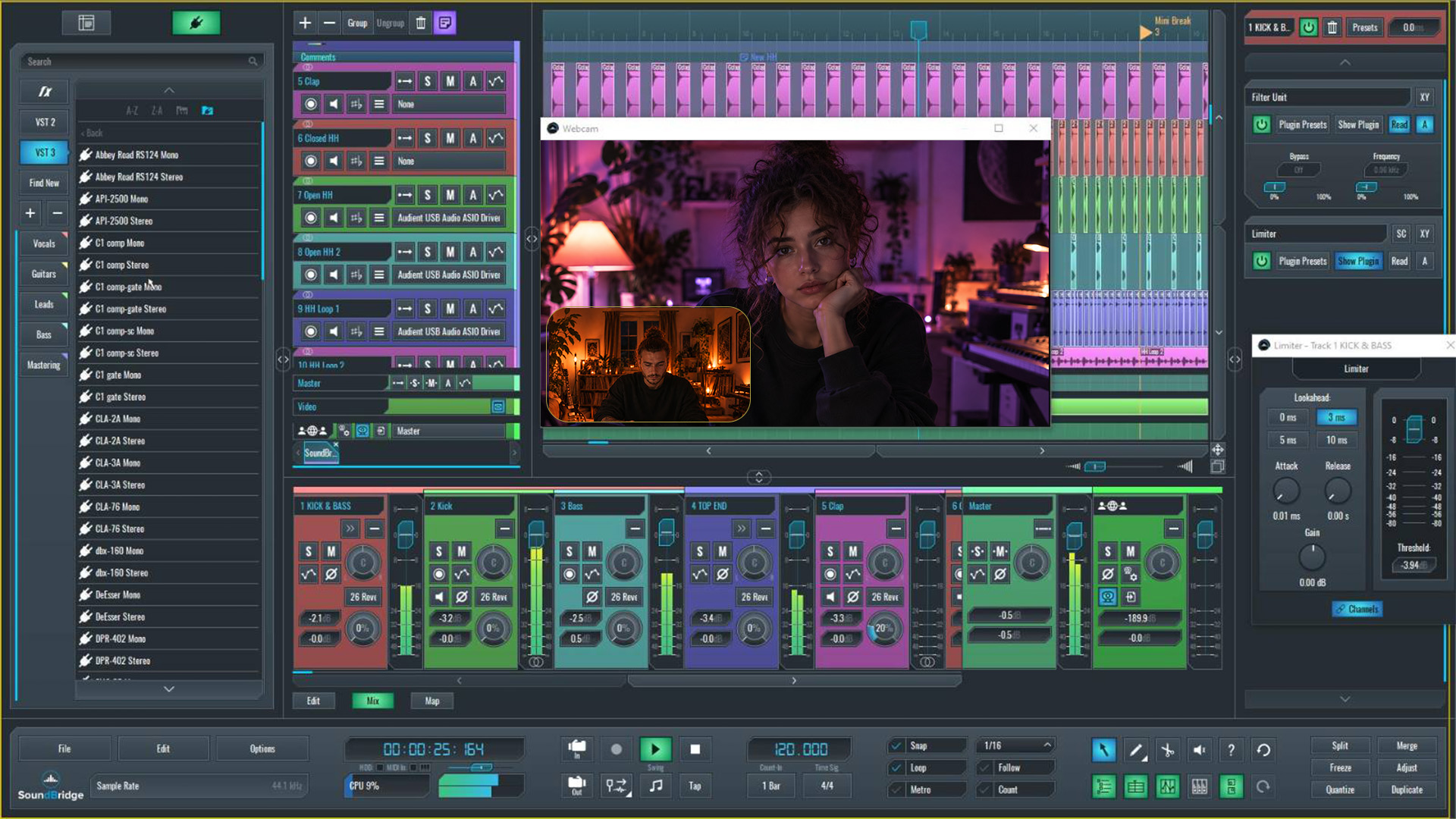 This is an image of an active SoundBridge Virtual Collaboration Session