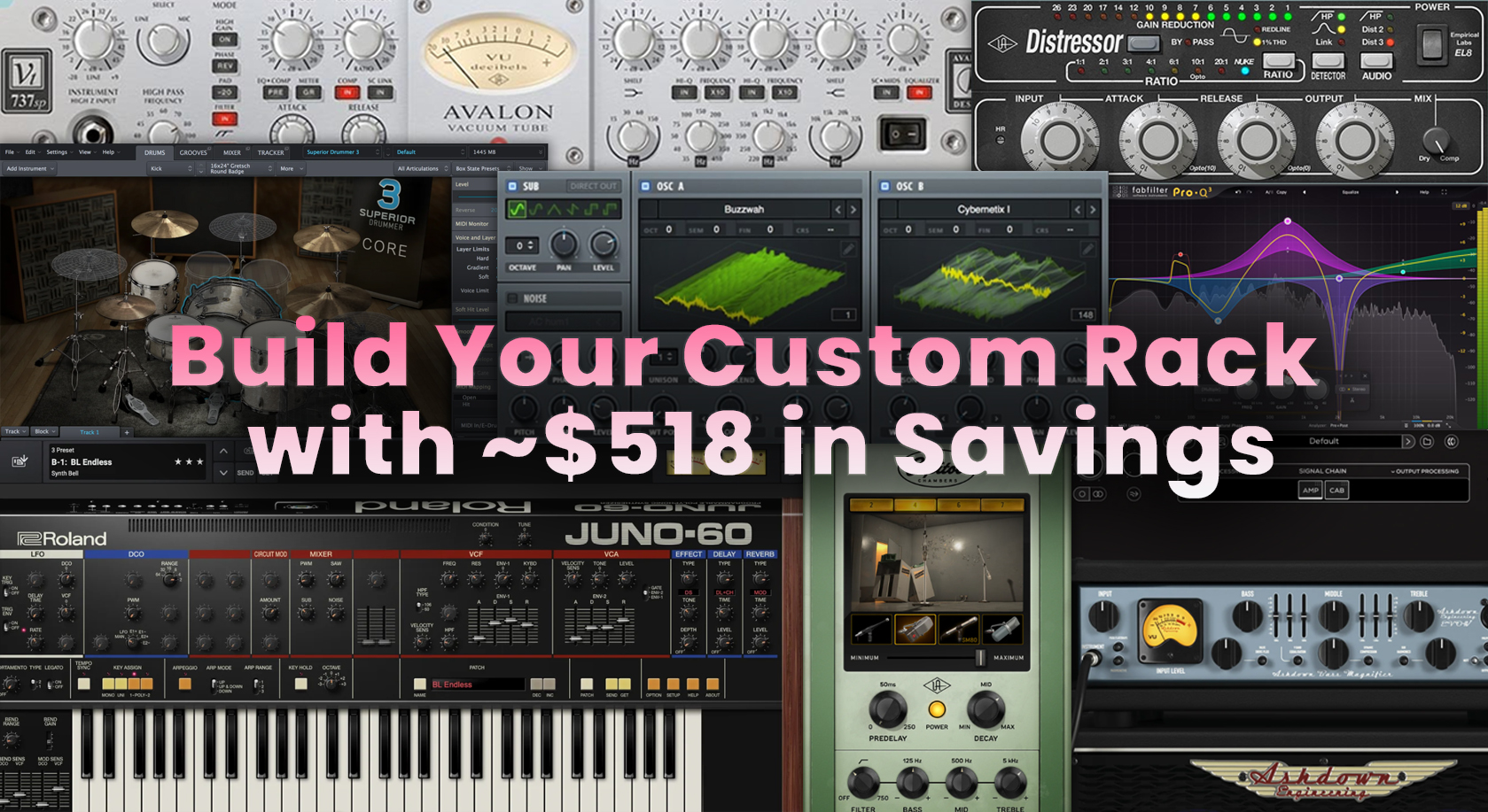 Image showing examples of multiple plugins that you can get with the money you saved by pruchasing SoundBridge.