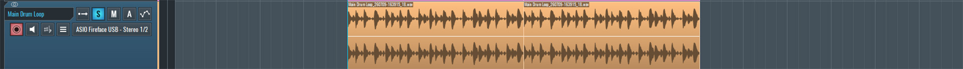 This is an image of our drum loop unprocessed.