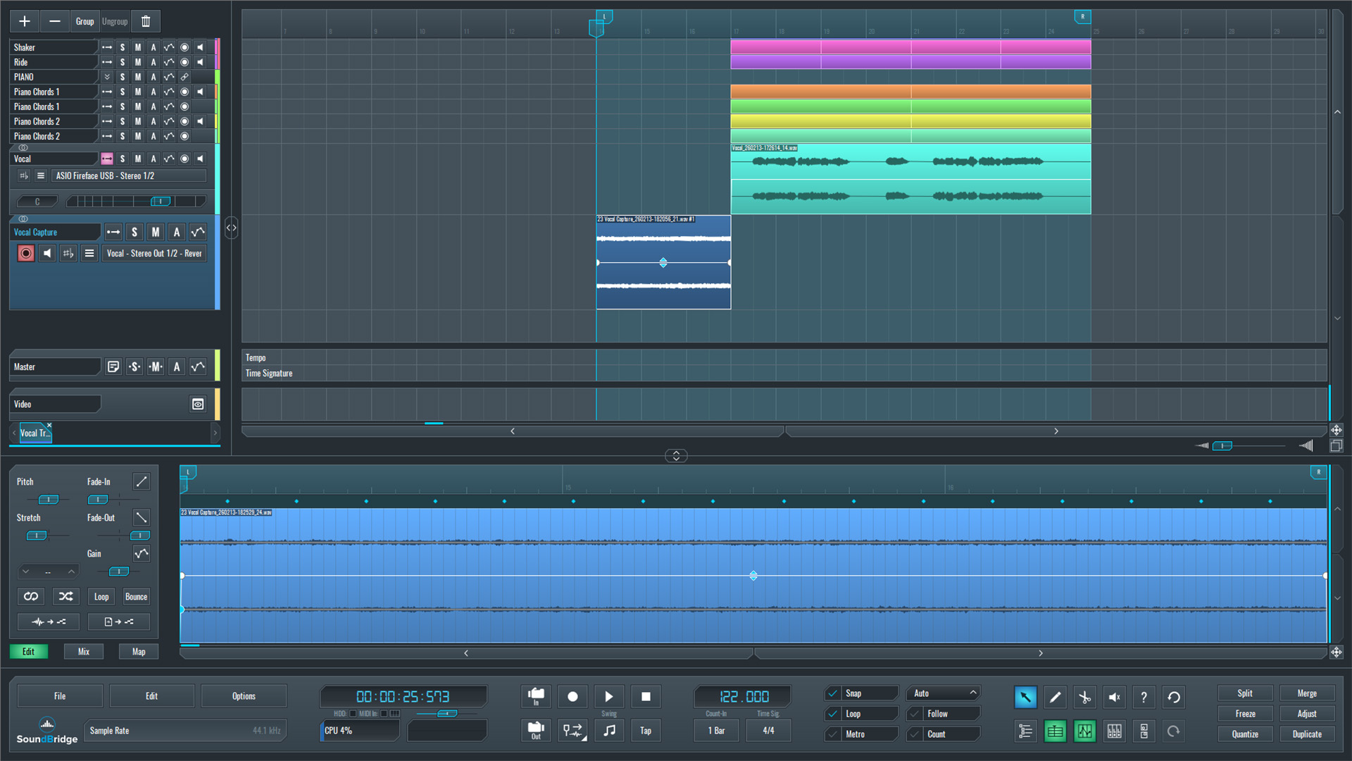 This is an image showing our vocal reverb tail captured and reversed.