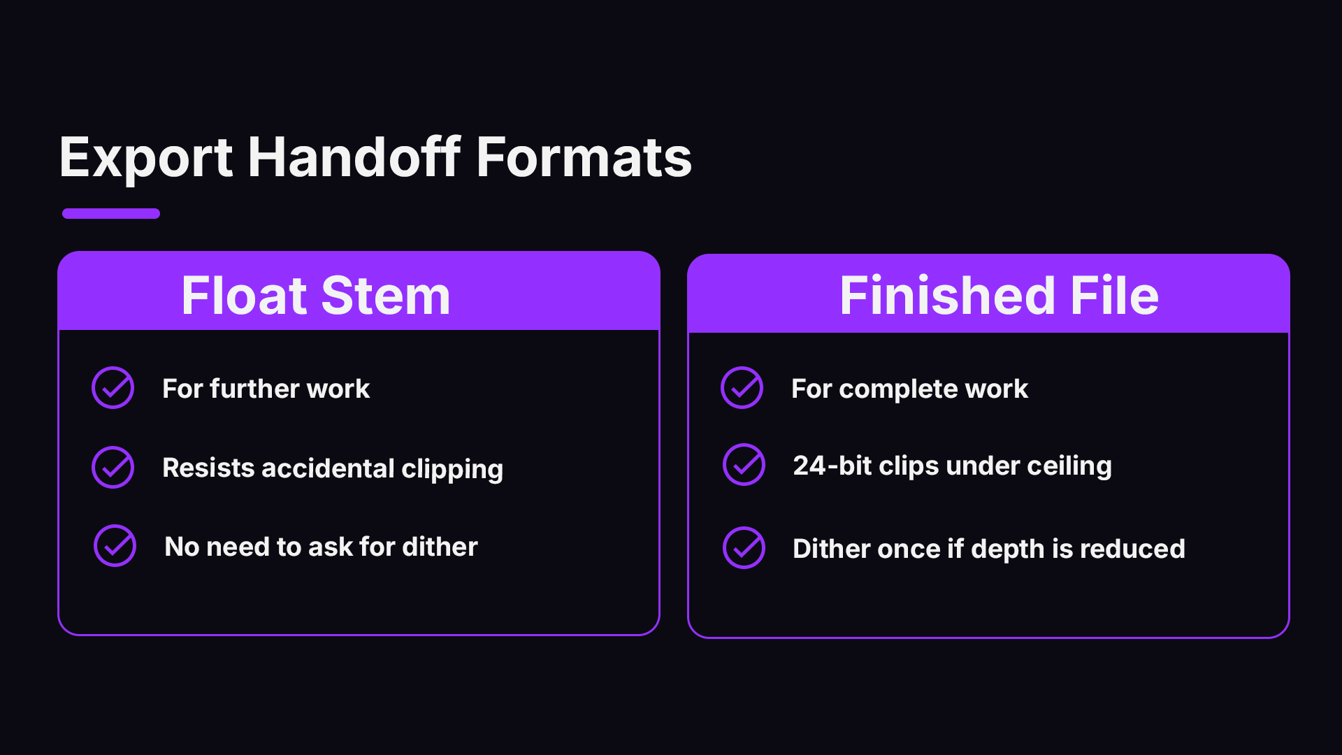 Why we treat float as a handoff format — overview diagram