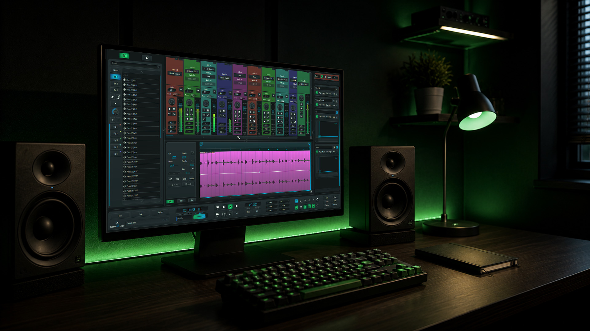 DAW controls in a studio
