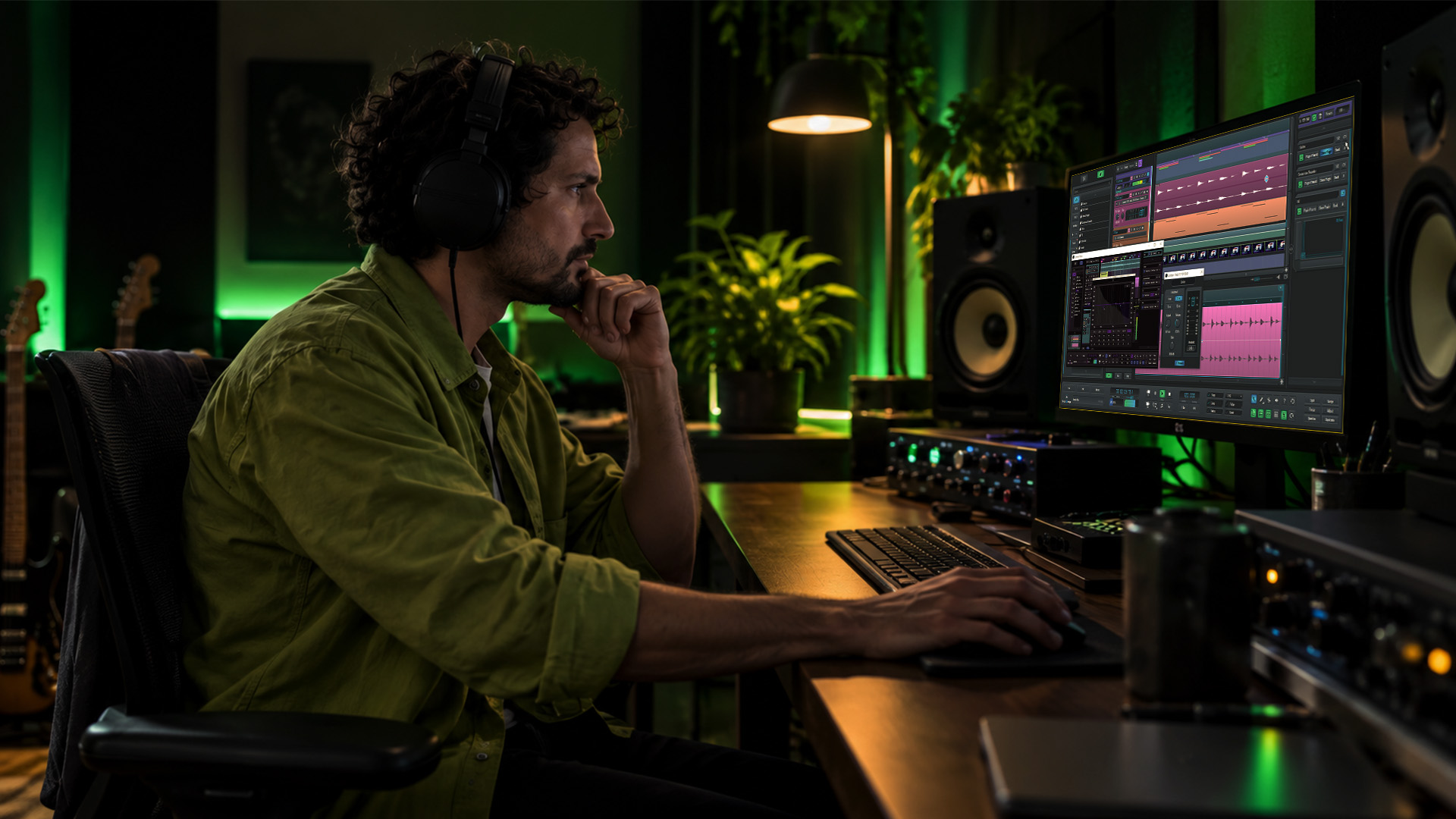 This is an image of a producer auditioning plugin oversampling in a studio
