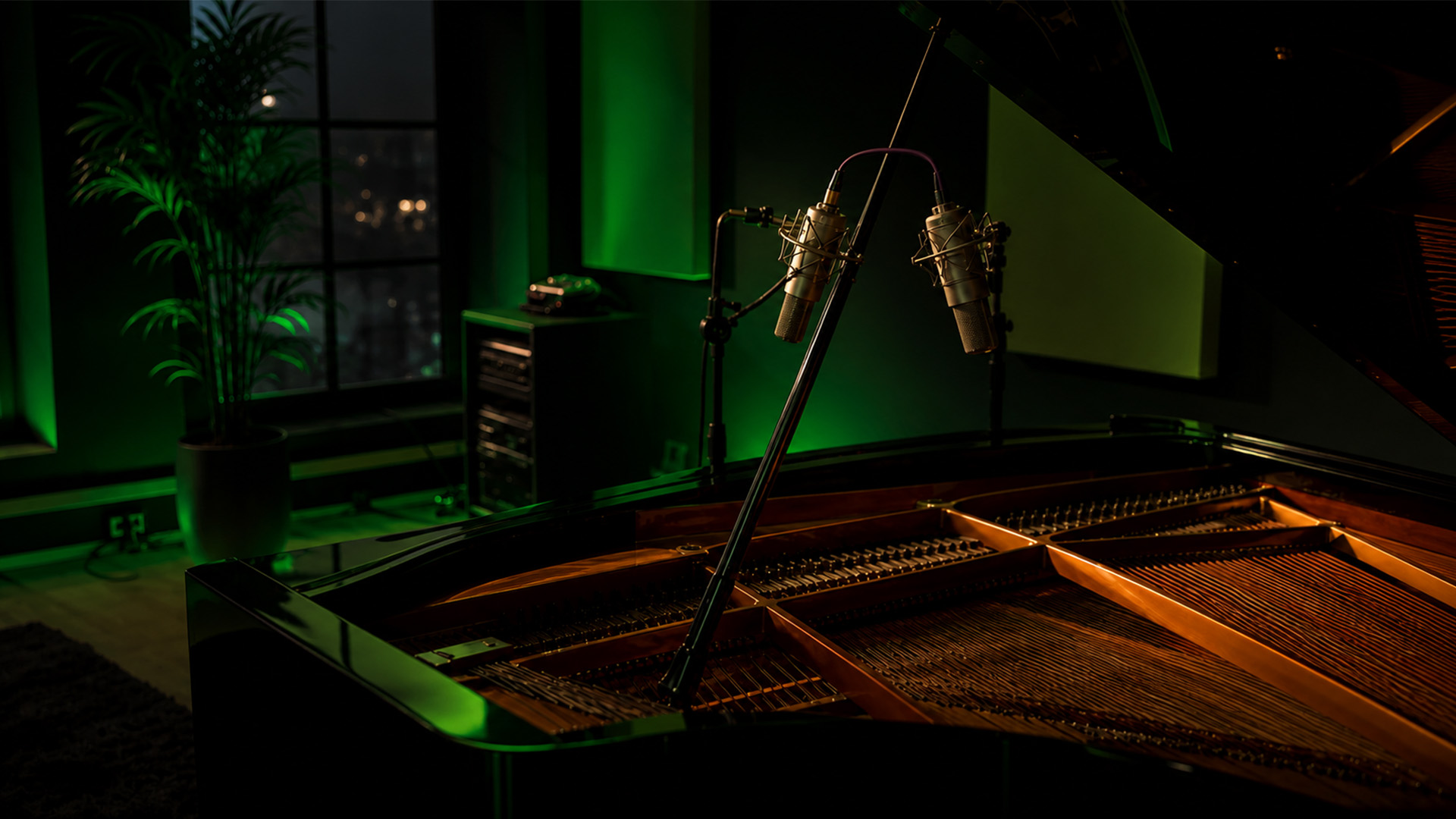 An ORTF microphone setup in a professional studio