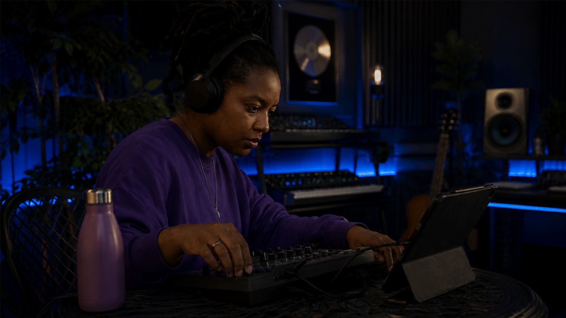 An audio engineer working on a remote studio session