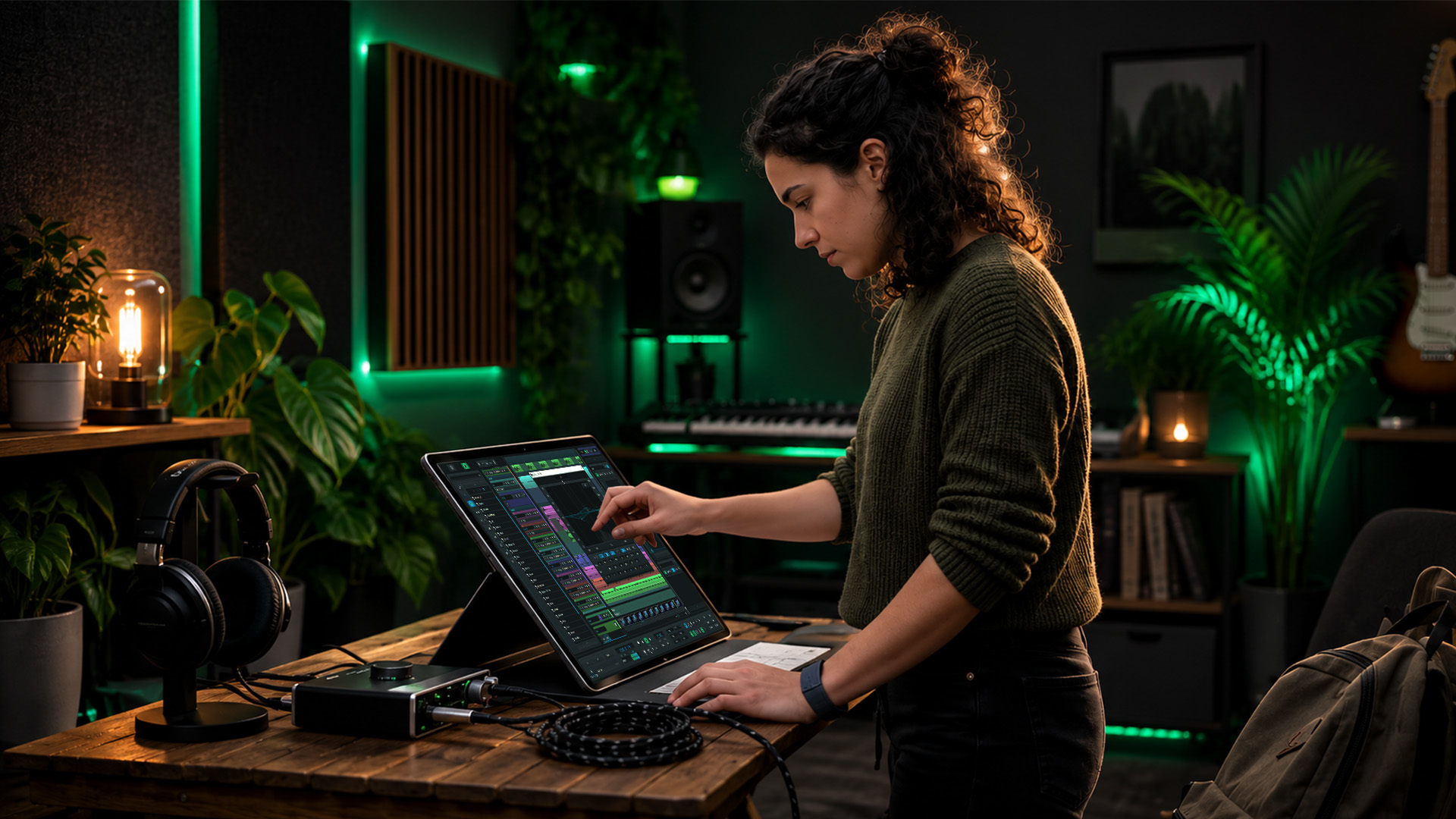 A music producer adjusting a VST plugins in a DAW